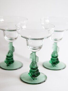 Set of 3 Vintage Cristal d'Arques Sleeping Siesta Man Cactus Margarita Glasses